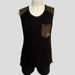 Fox Racing Women's Cheetah Print Sleeveless T-Shirt Size Small